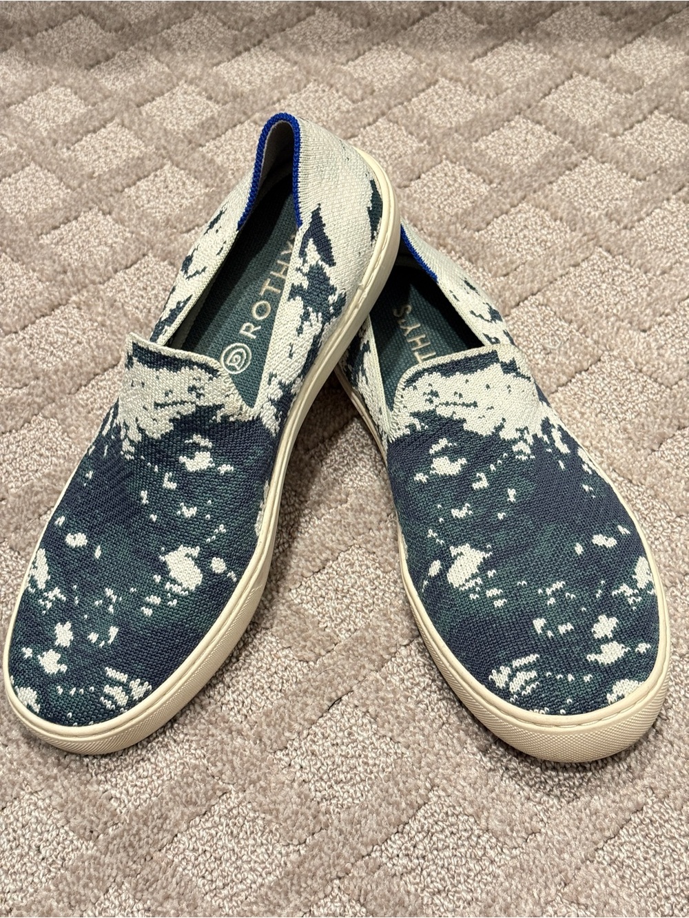 ROTHYS Limited Edition Shibori The Sneaker Knit Slip On Blue Green Camo